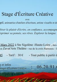 STAGE D’ÉCRITURE CRÉATIVE
