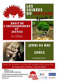Soirée du Hérisson « Droit de l’environnement et justice pénale » !