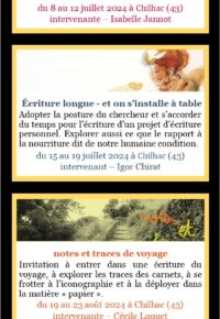 Stage d’écriture été 2024