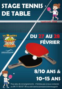 Stage de tennis de table à Lantriac