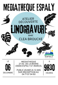 Atelier loisirs créatifs: découverte et initiation à la linogravure (7-12 ans)