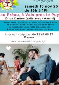 🤜💛🤛 Atelier de Playfight – Adulte (dès 16 ans)