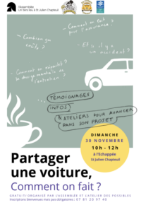 ECHANGES ET DISCUSSIONS : Et si vous partagiez une voiture entre amis ou voisins ?