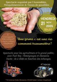 Spectacle : Une ferme c’est une vie, comment transmettre ?