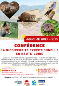 Conférence : « La biodiversité exceptionnelle en Haute-Loire »