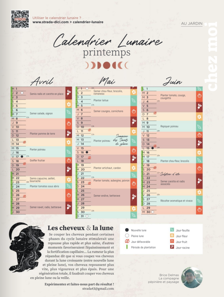 calendrier lunaire printemps 2026