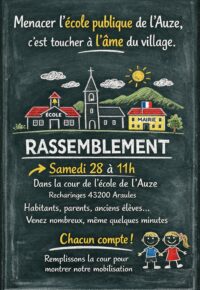 Soutien à l&rsquo;école de l&rsquo;Auze à Recharinges