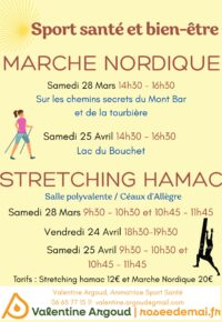 Sortie Marche Nordique et/ou étirements en hamac