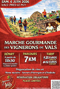 Une première édition inédite en Haute-Loire – La Marche Gourmande des Vignerons de Vals