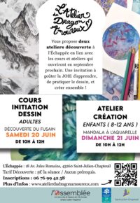Initiation dessin adulte et atelier créatif enfant